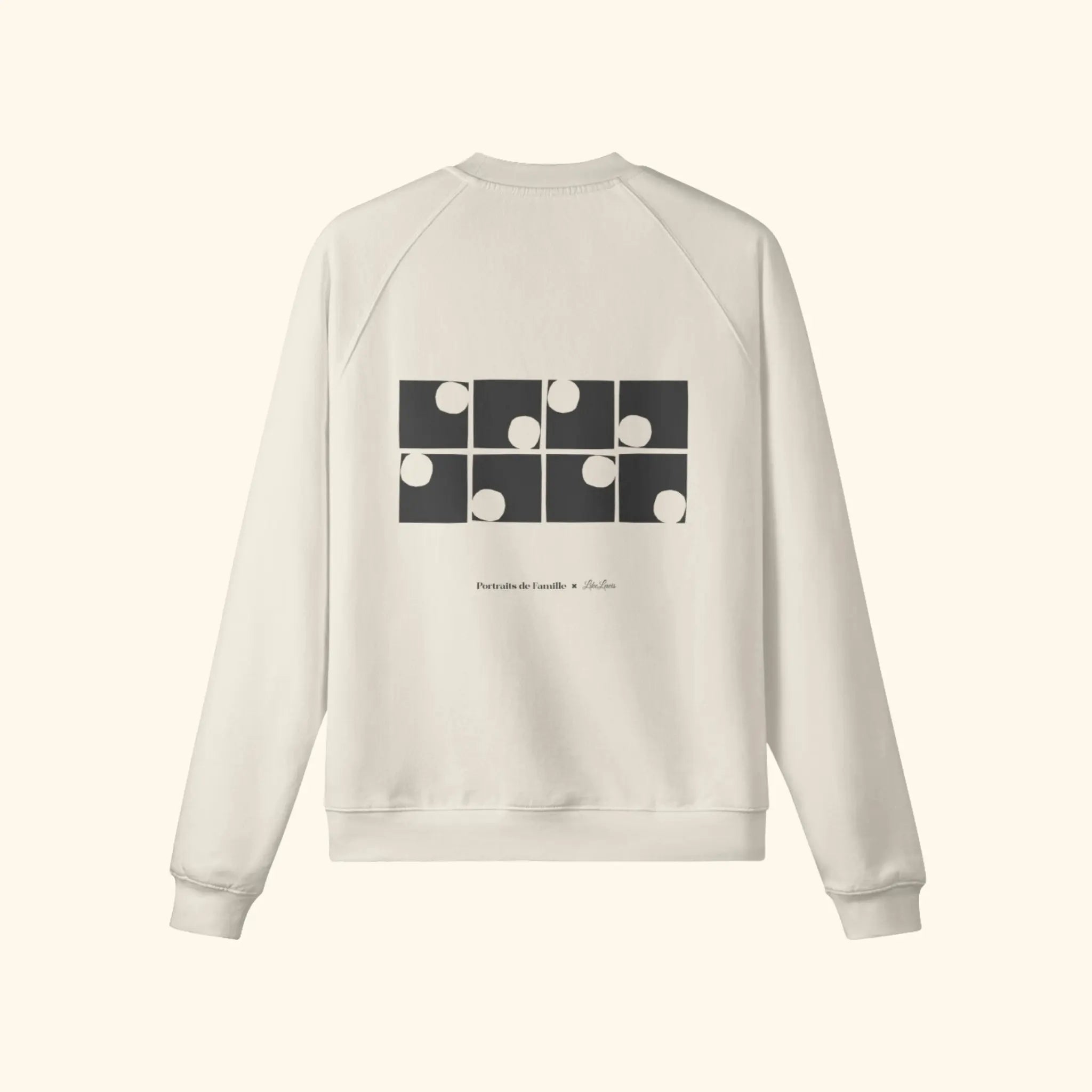 Portraits de Famille The Sweatshirt Friends Pastel Beige Heavy Cotton Back