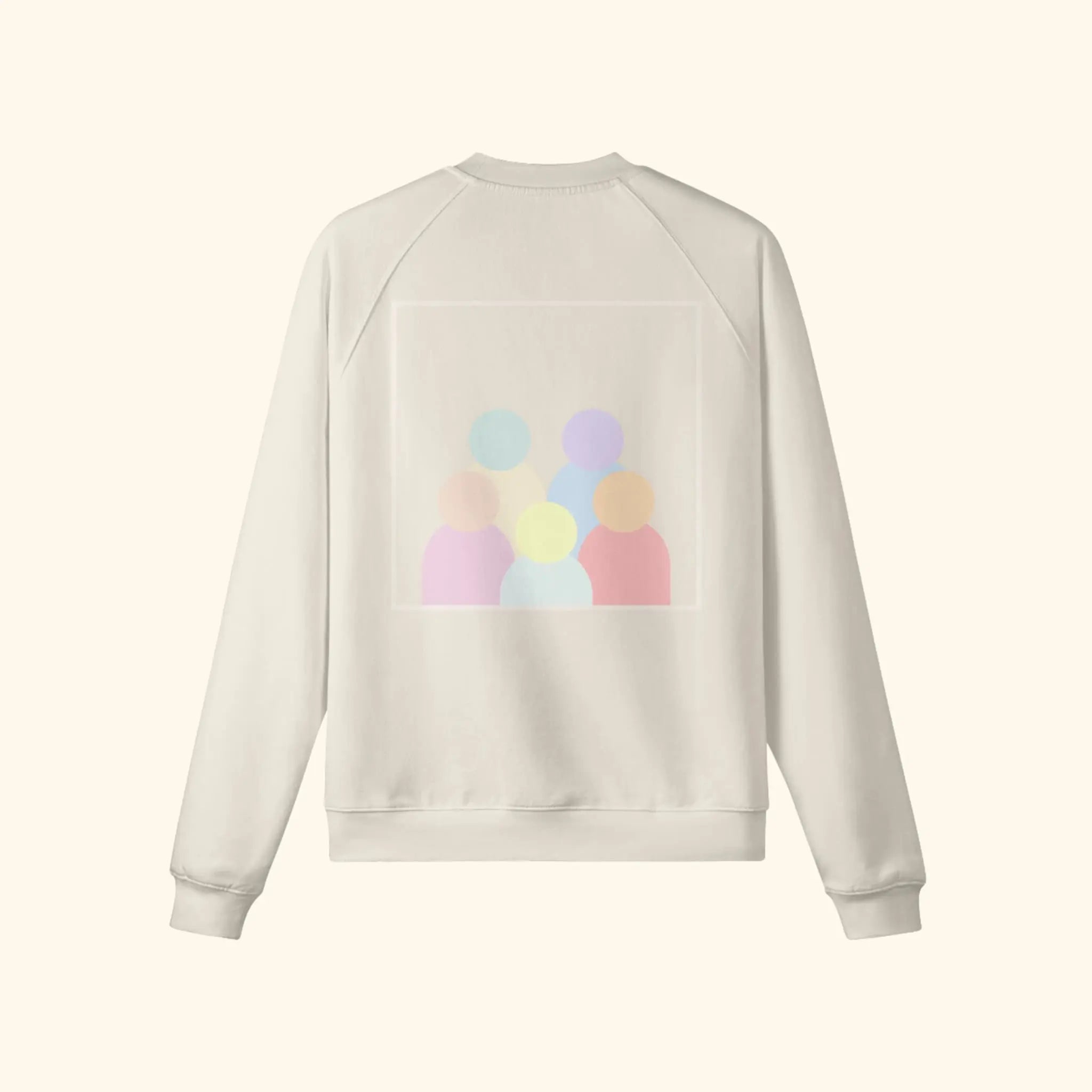 Portraits de Famille The Sweatshirt Logo Pastel Beige Heavy Cotton Back