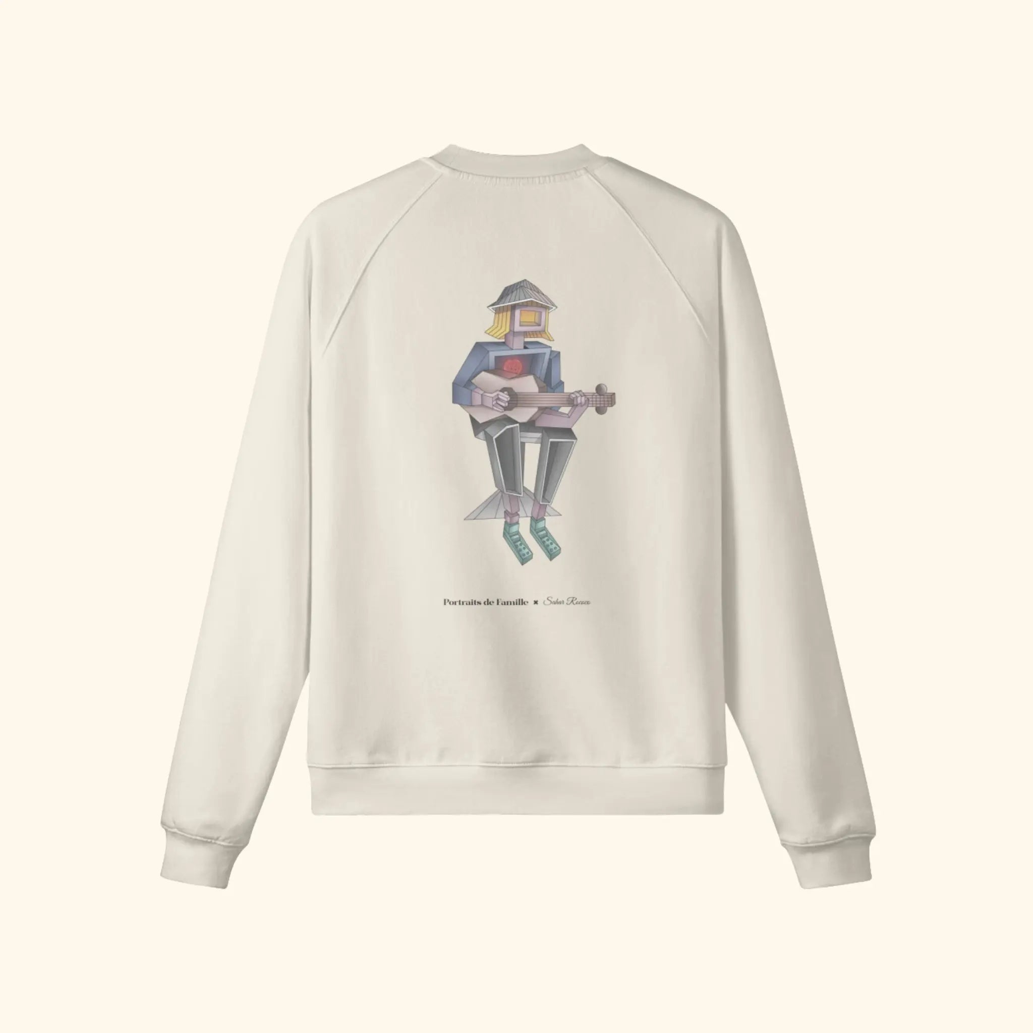 Portraits de Famille The Sweatshirt Lost Pastel Beige Heavy Cotton Back