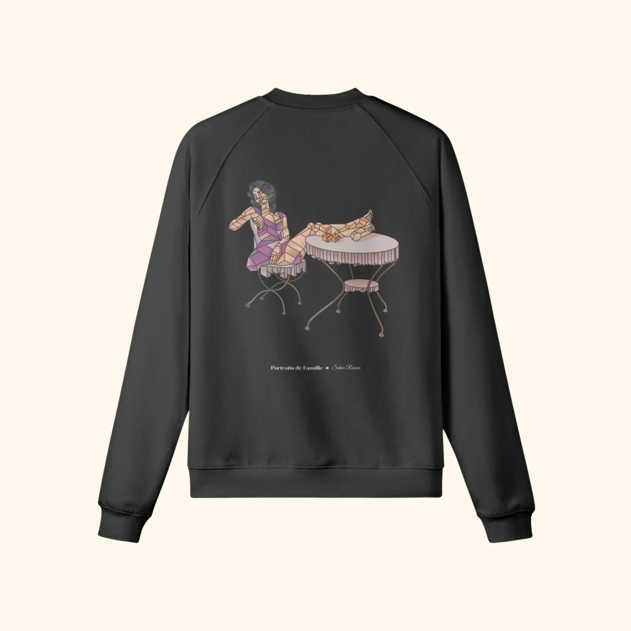 Portraits de Famille The Sweatshirt Orchard Midnight Black Heavy Cotton Back