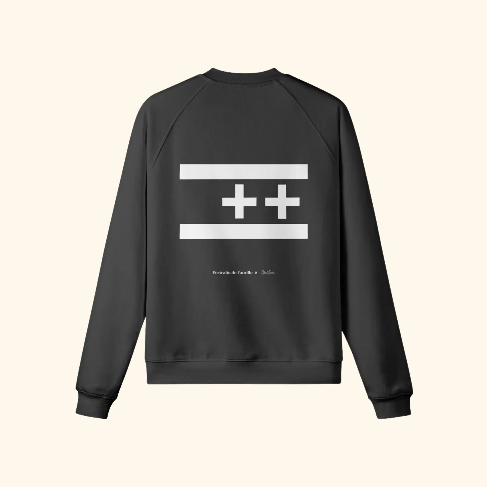 Portraits de Famille The Sweatshirt Positive Midnight Black Heavy Cotton Back