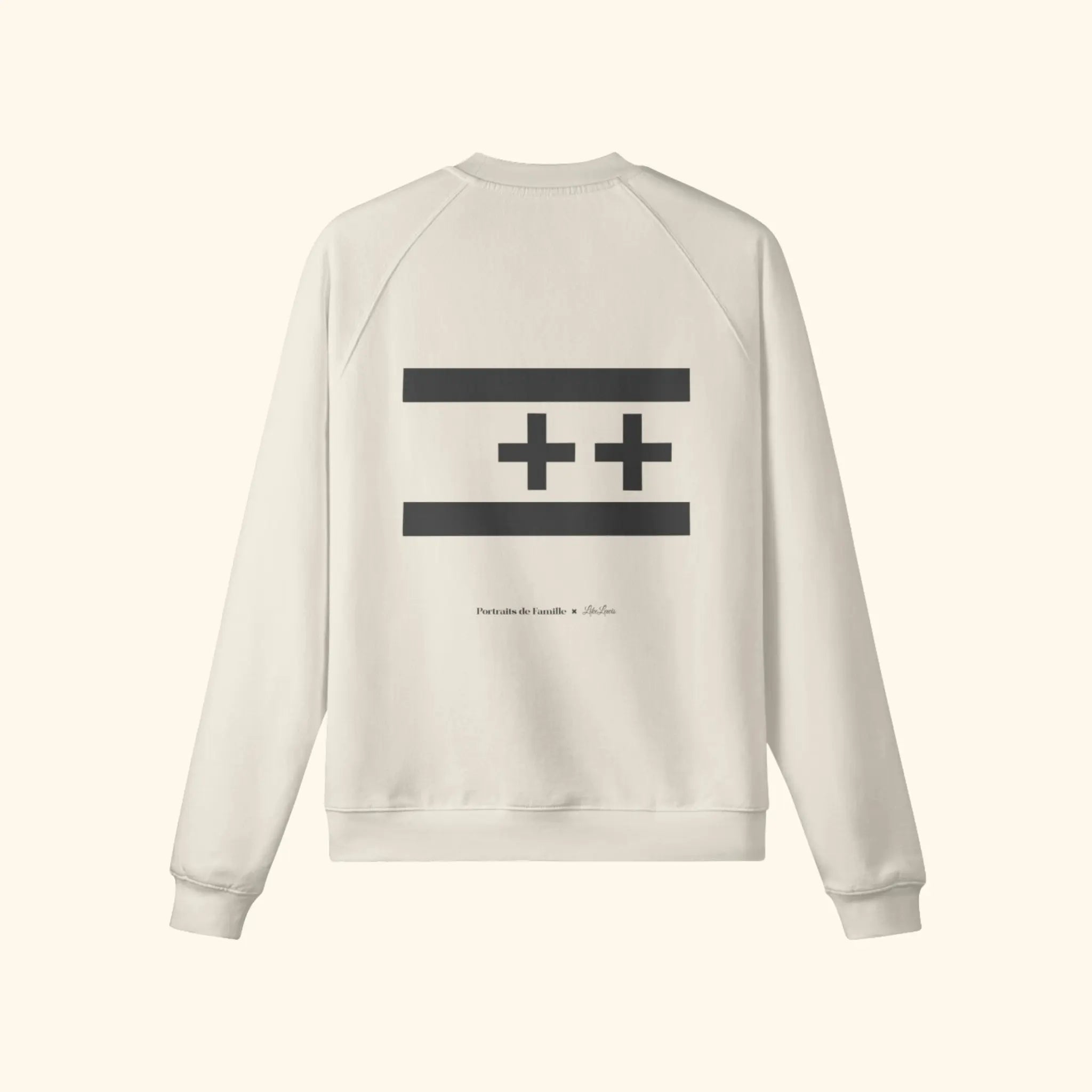 Portraits de Famille The Sweatshirt Positive Pastel Beige Heavy Cotton Back