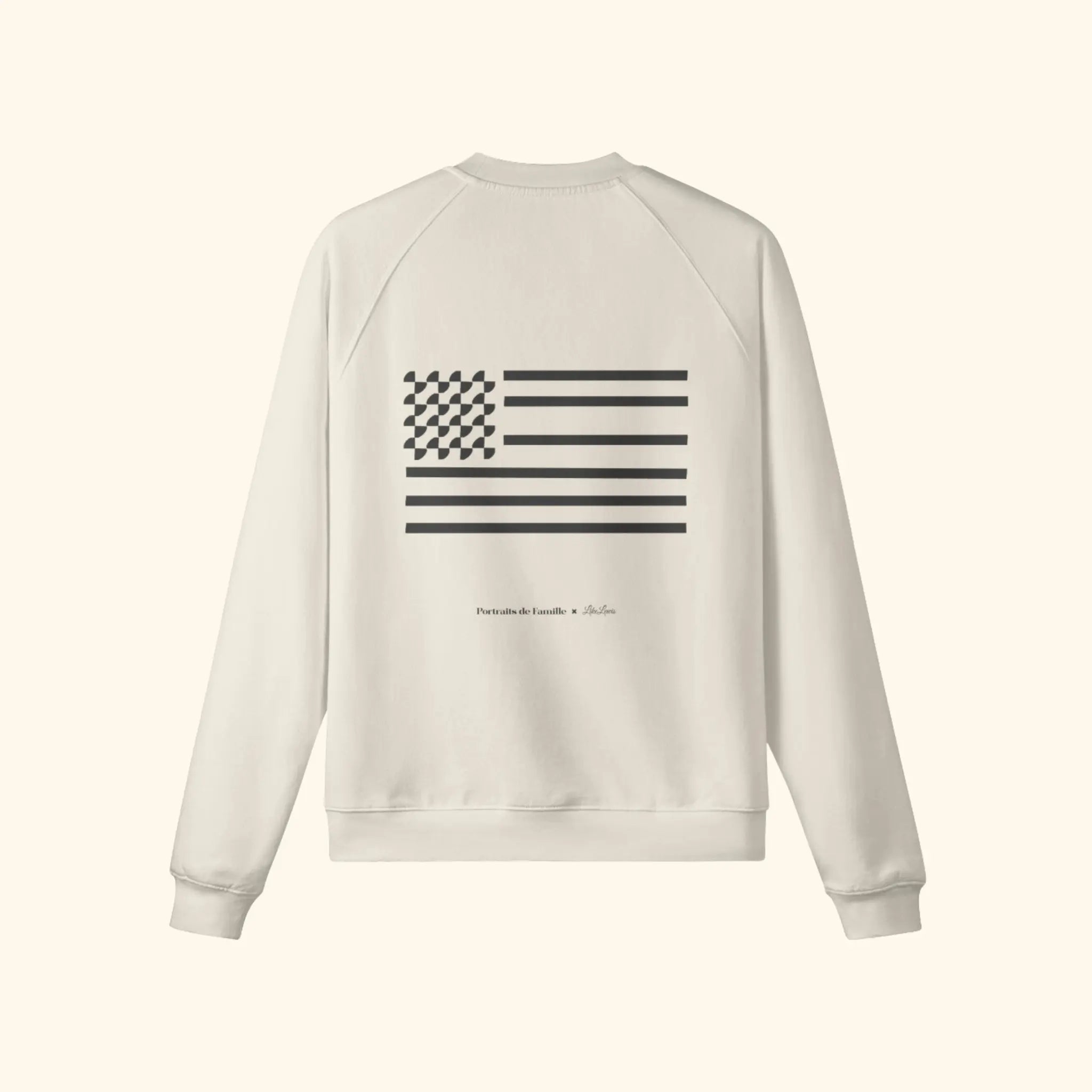 Portraits de Famille The Sweatshirt United Pastel Beige Heavy Cotton Back