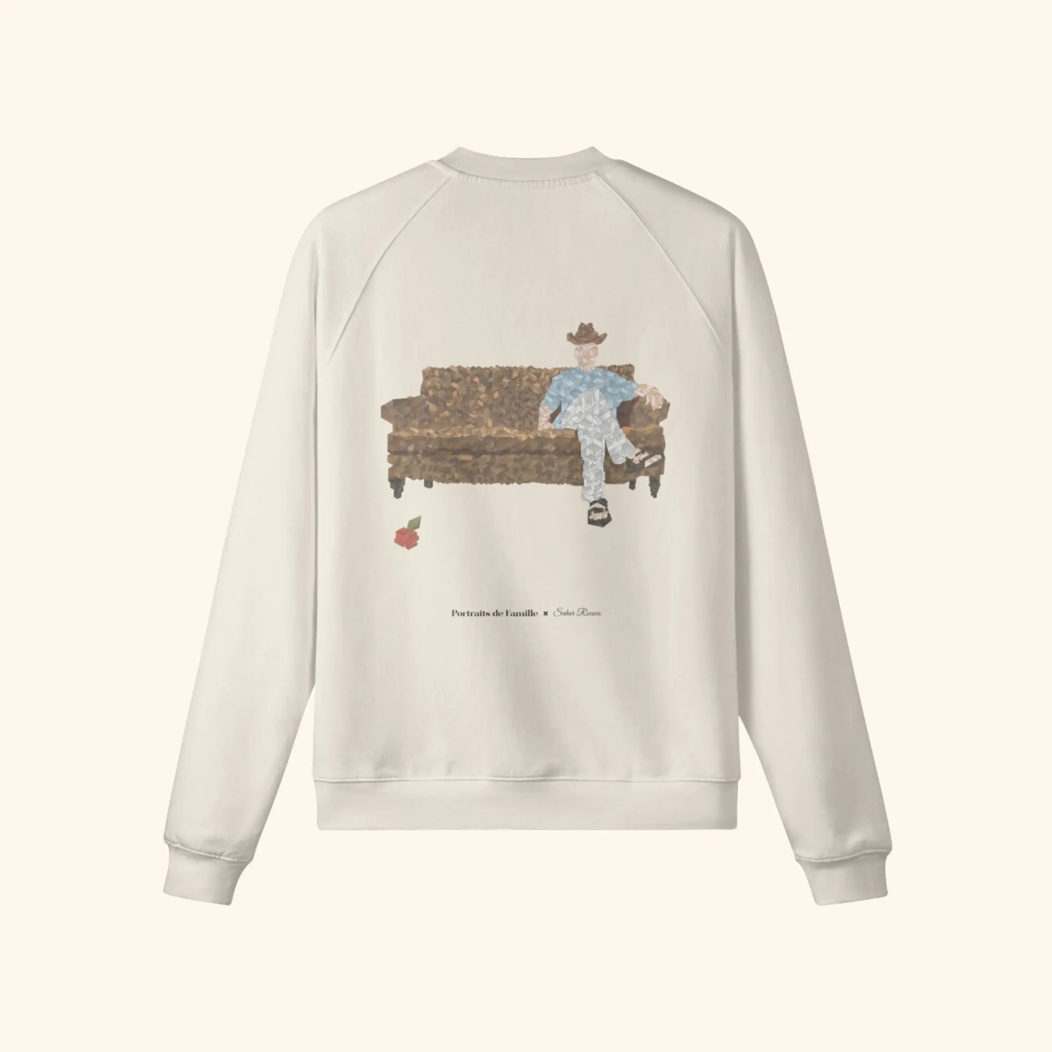 Portraits de Famille The Sweatshirt Waiting Room Pastel Beige Heavy Cotton Back
