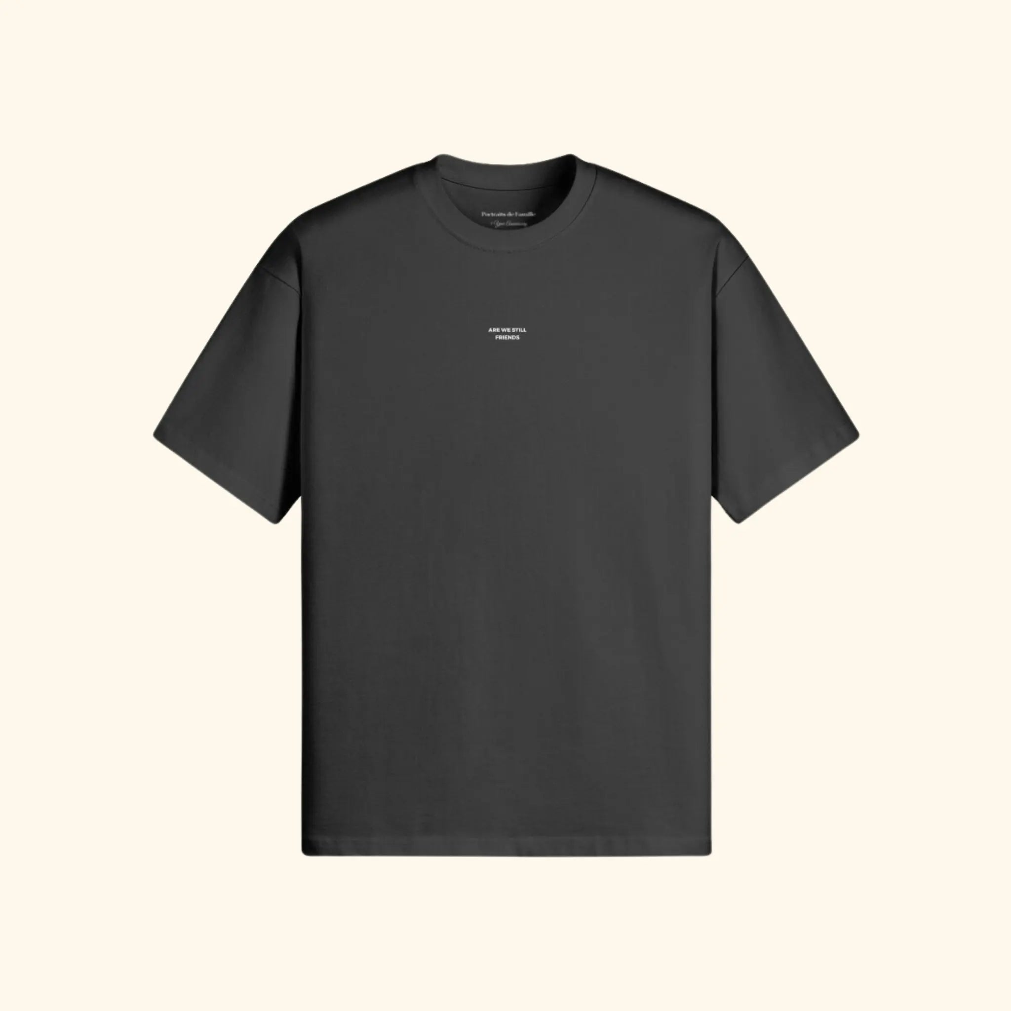 Portraits de Famille The Tee 1 Year Anniversary Midnight Black Heavy Cotton Front