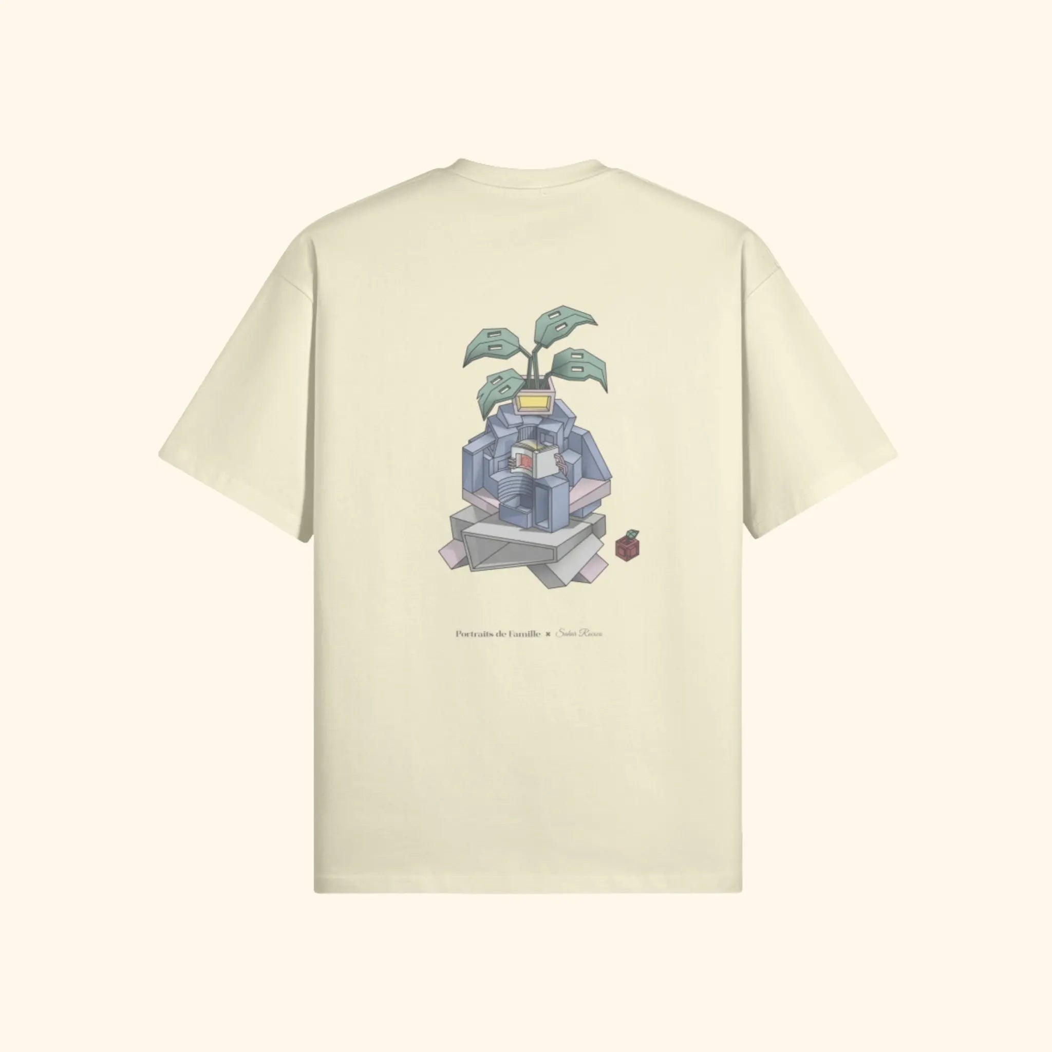 Portraits de Famille The Tee Blooming Pastel Cream Heavy Cotton Back