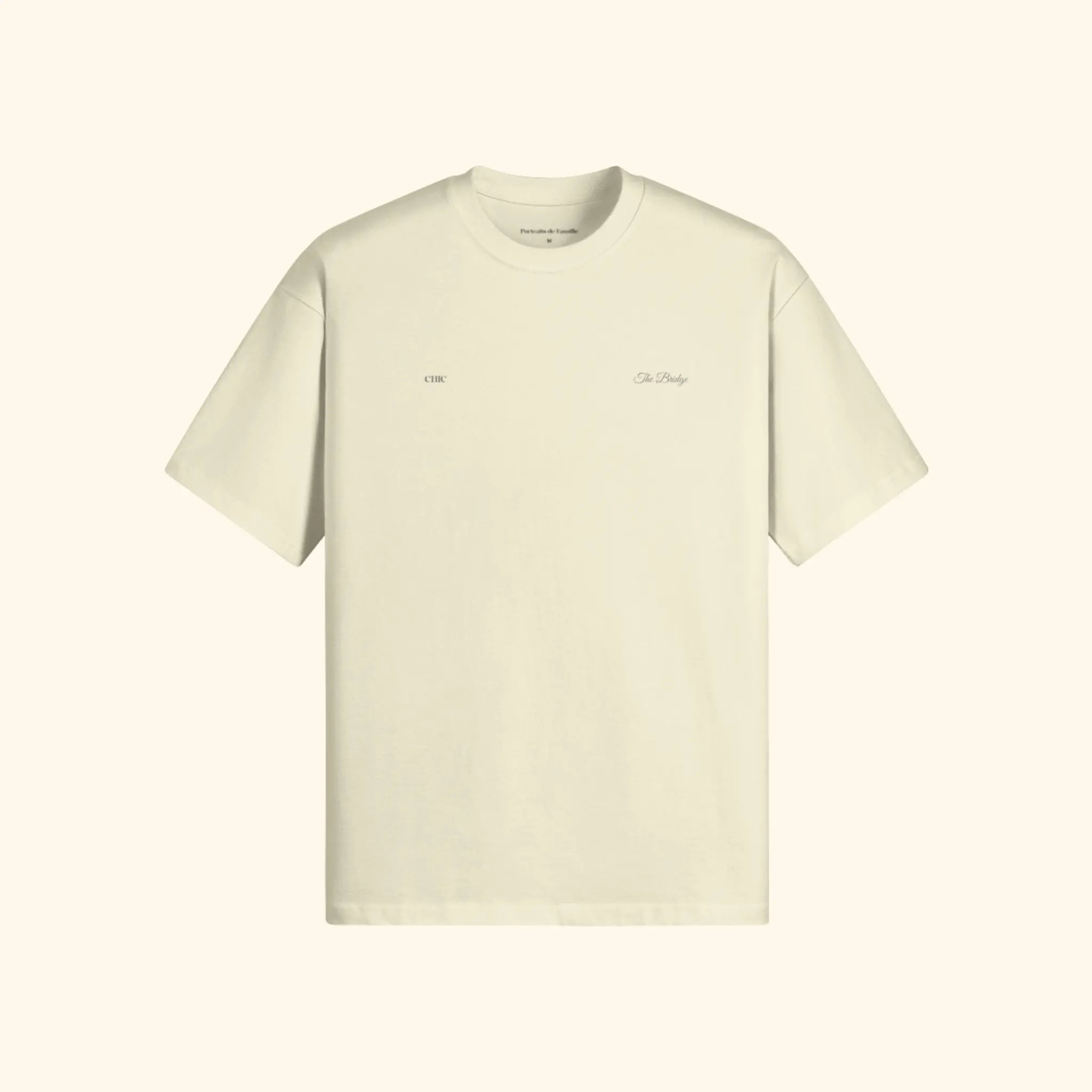 Portraits de Famille The Tee Bridge Pastel Cream Heavy Cotton Front