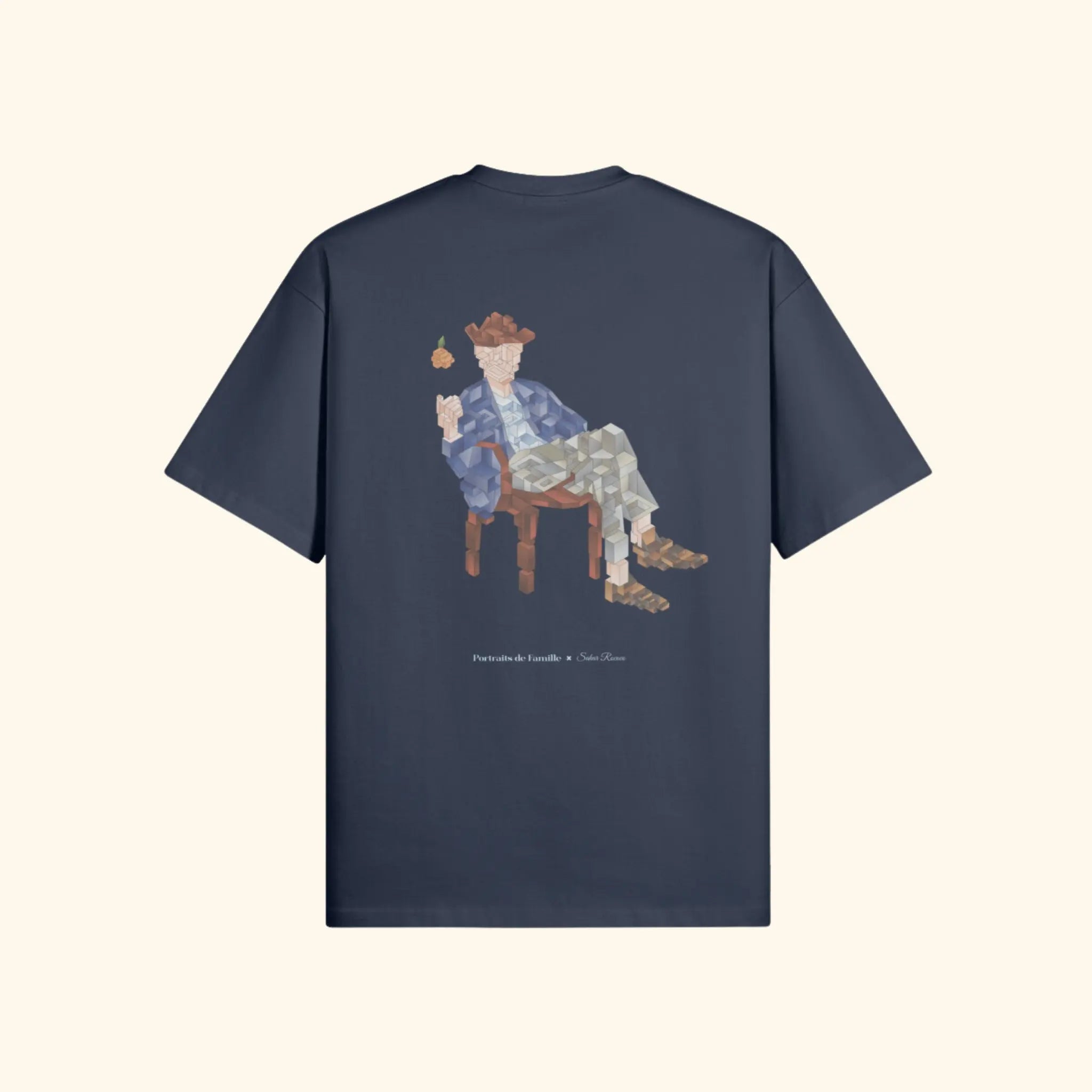 Portraits de Famille The Tee Catch Harbor Blue Heavy Cotton Back