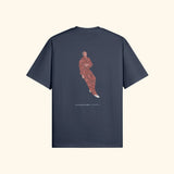 Portraits de Famille The Tee Discomfort Harbor Blue Heavy Cotton Back