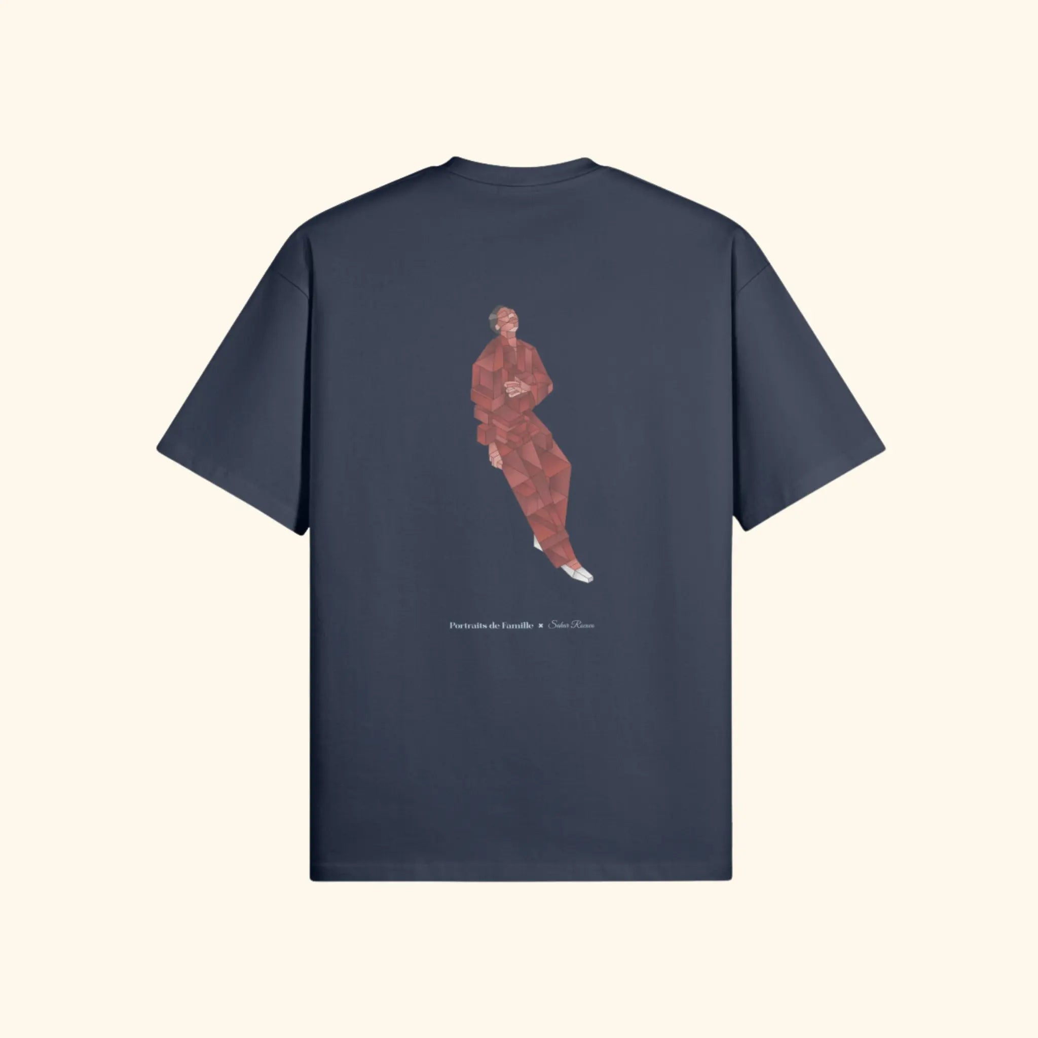 Portraits de Famille The Tee Discomfort Harbor Blue Heavy Cotton Back