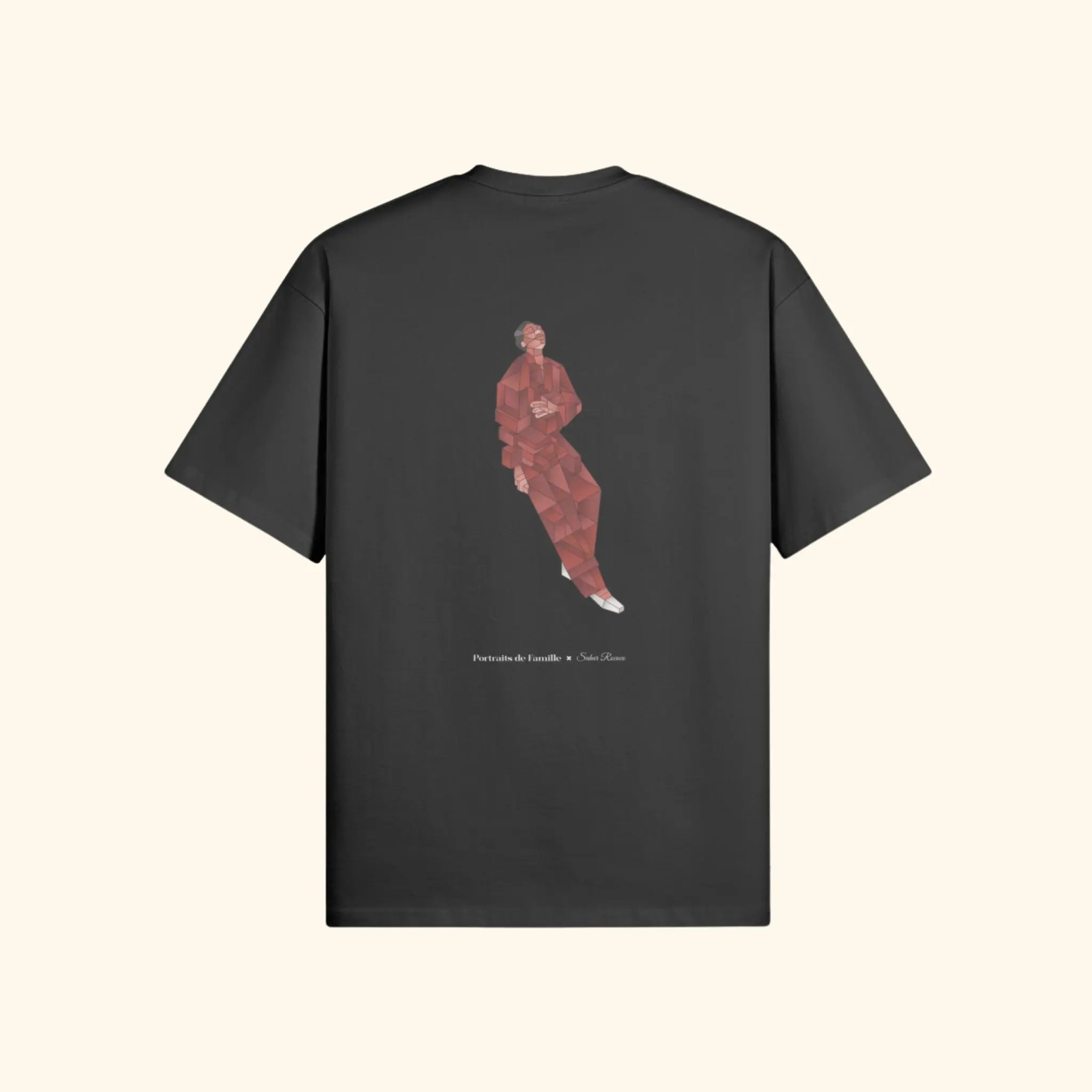 Portraits de Famille The Tee Discomfort Midnight Black Heavy Cotton Back