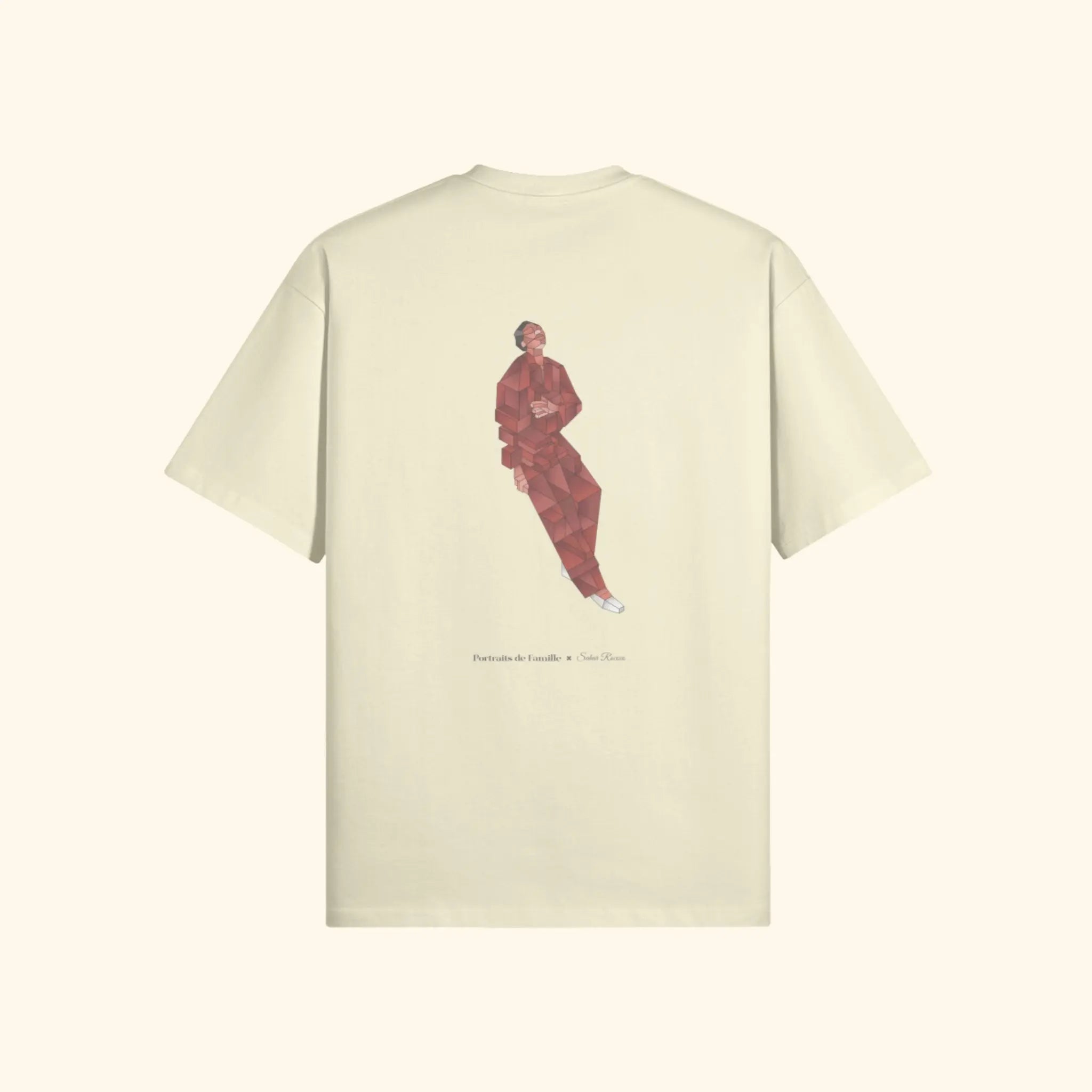 Portraits de Famille The Tee Discomfort Pastel Cream Heavy Cotton Back