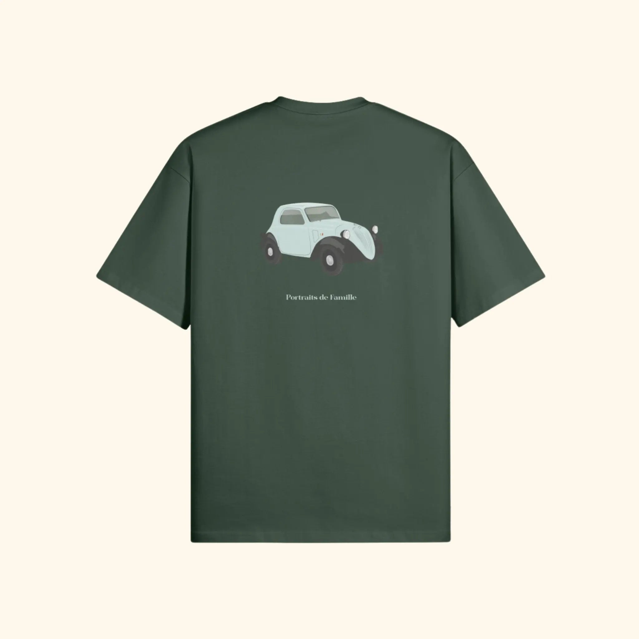 Portraits de Famille The Tee Driver Forest Green Heavy Cotton Back