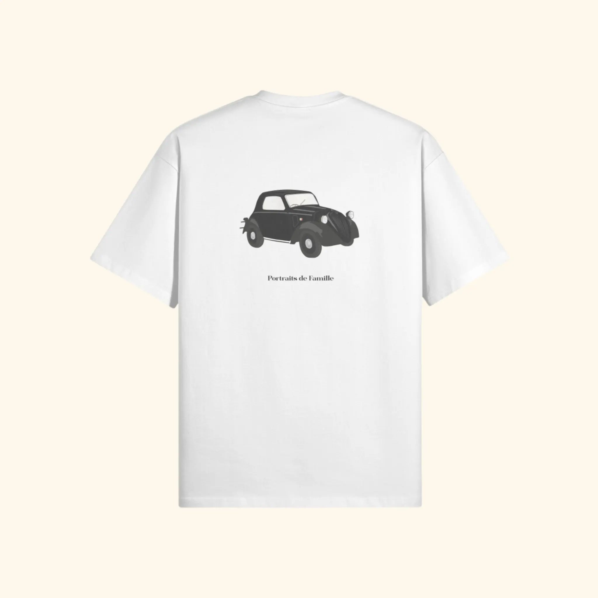 Portraits de Famille The Tee Driver Off White Heavy Cotton Back