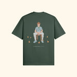 Portraits de Famille The Tee Falling Forest Green Heavy Cotton Back