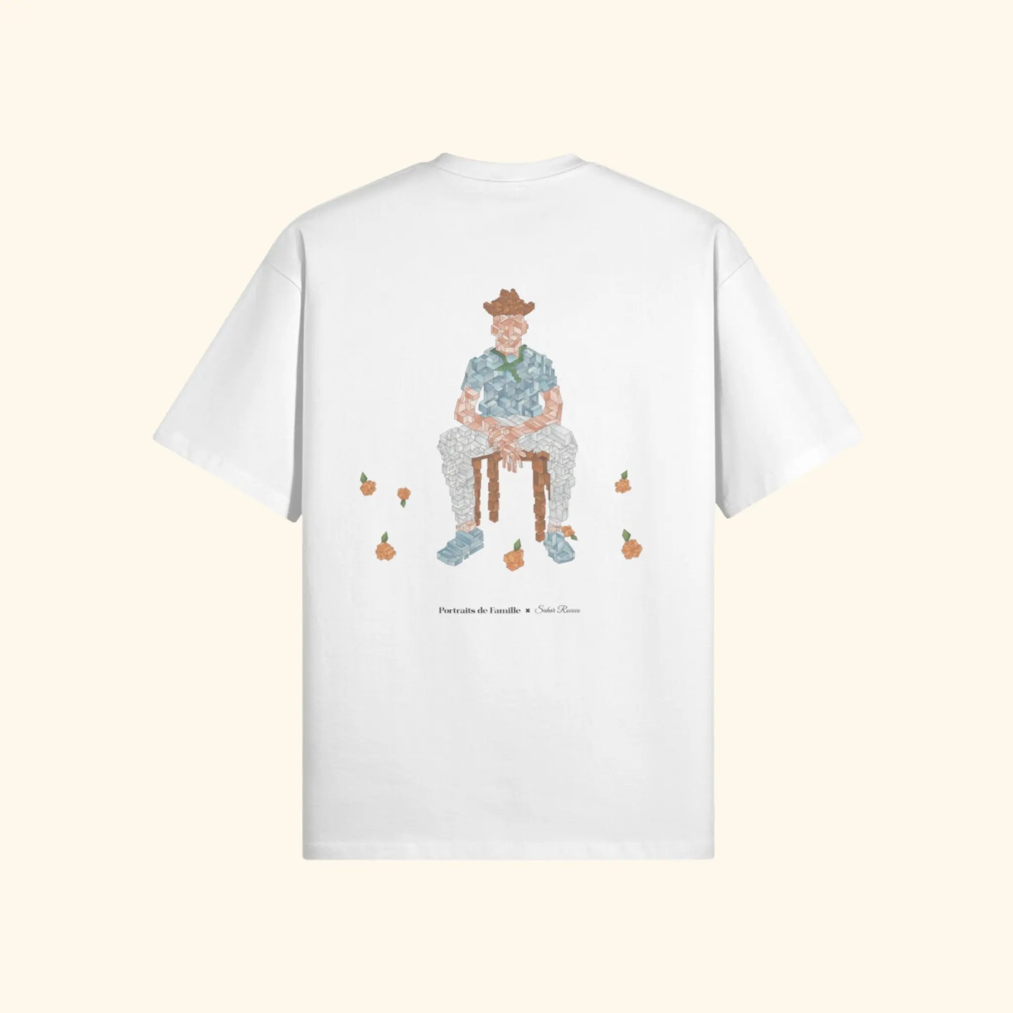 Portraits de Famille The Tee Falling Off White Heavy Cotton Back