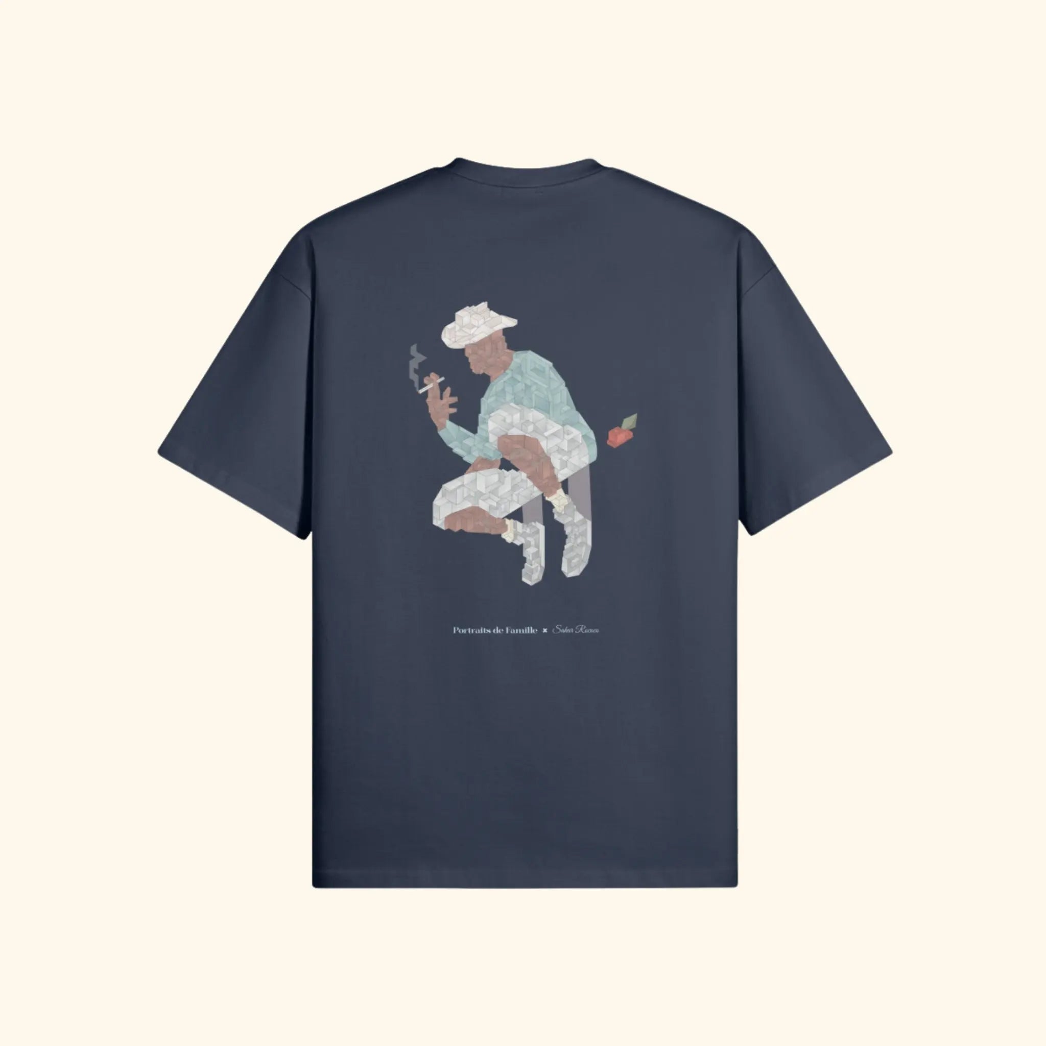 Portraits de Famille The Tee Fly Away Harbor Blue Heavy Cotton Back