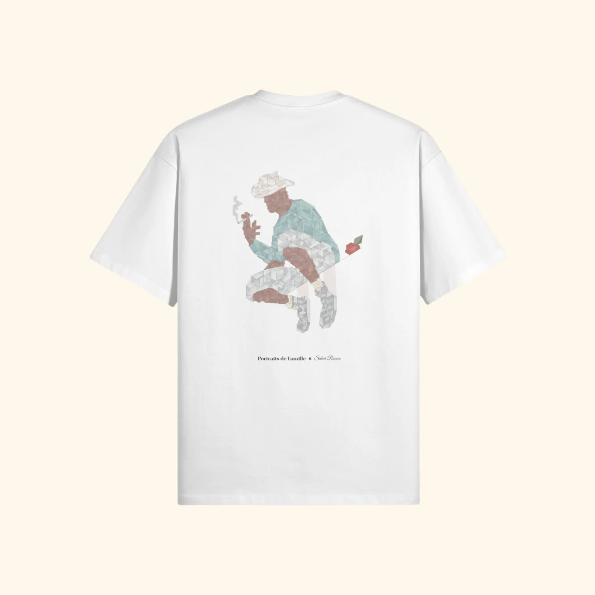 Portraits de Famille The Tee Fly Away Off White Heavy Cotton Back