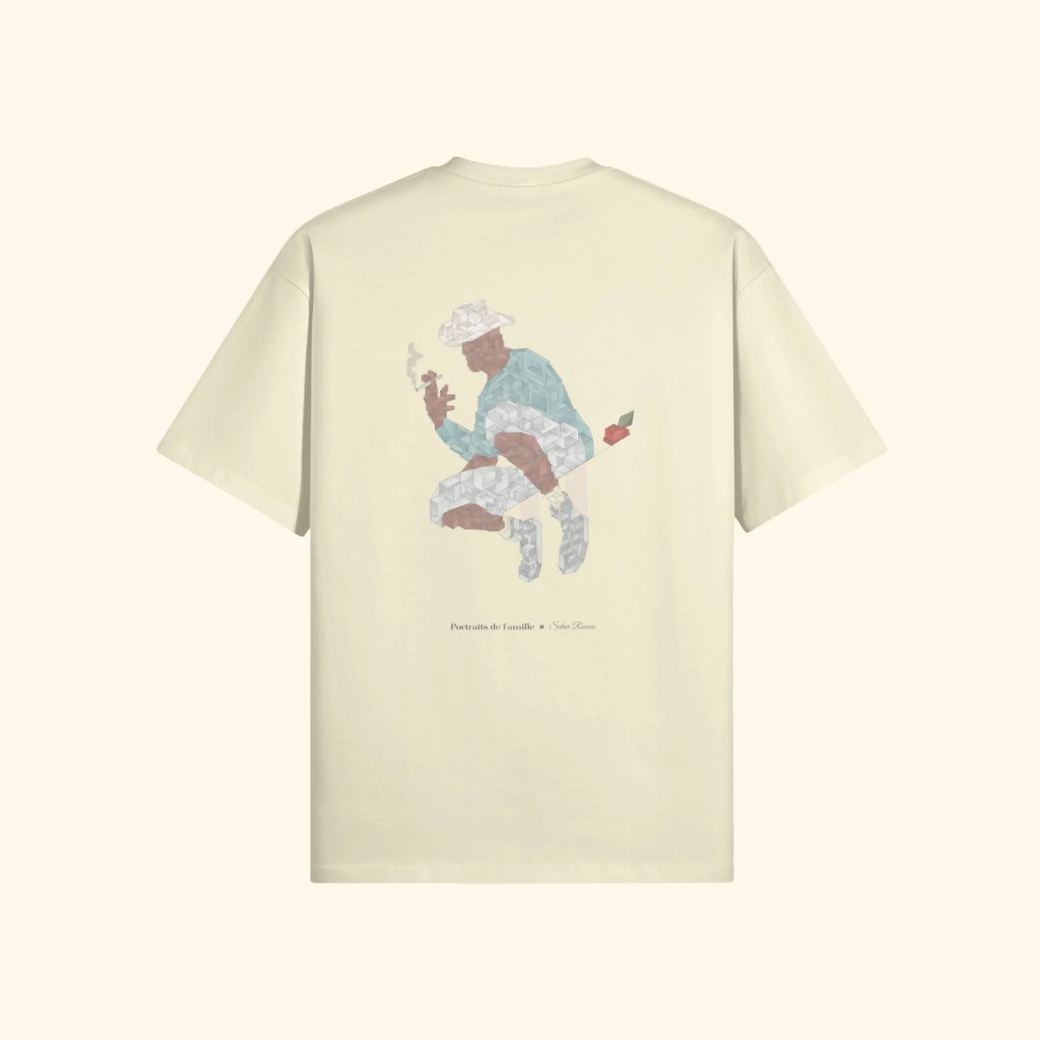 Portraits de Famille The Tee Fly Away Pastel Cream Heavy Cotton Back
