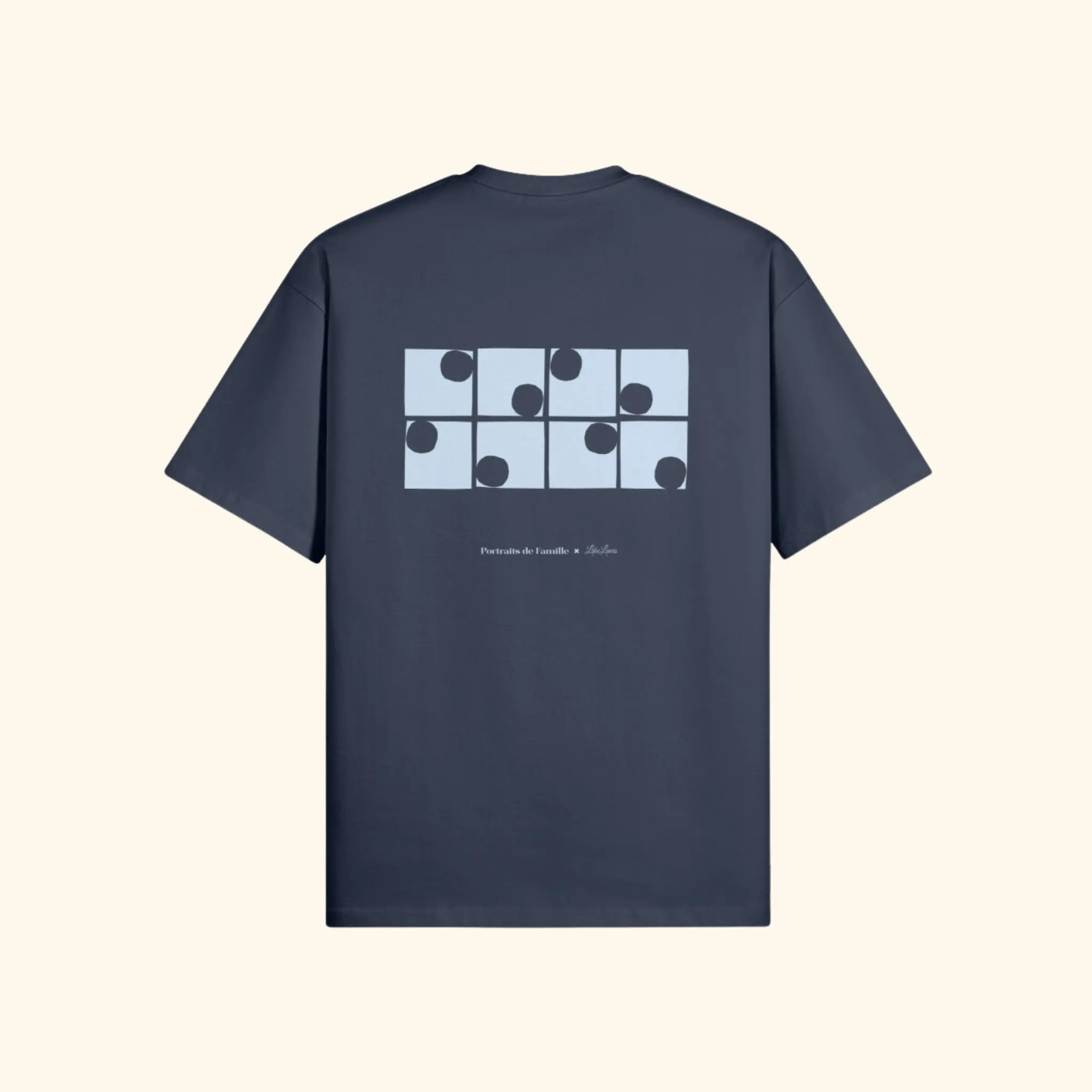 Portraits de Famille The Tee Friends Harbor Blue Heavy Cotton Back