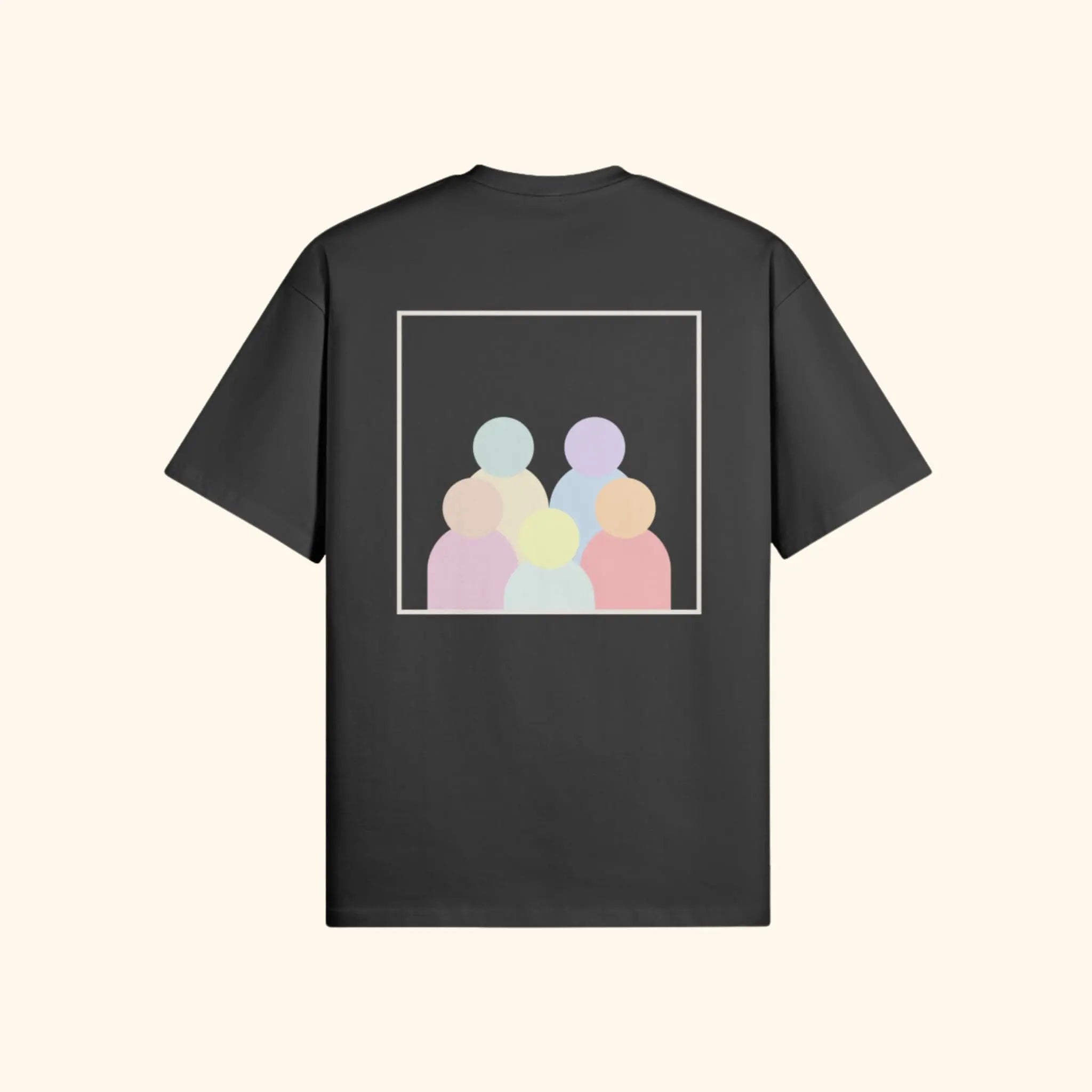 Portraits de Famille The Tee Logo Midnight Black Heavy Cotton Back