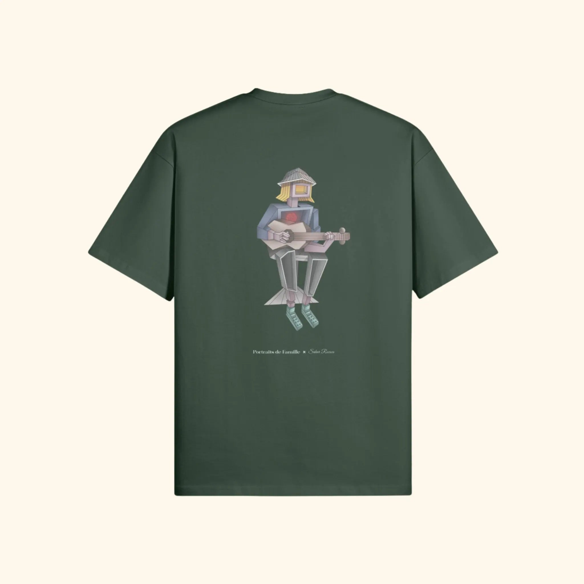 Portraits de Famille The Tee Lost Forest Green Heavy Cotton Back