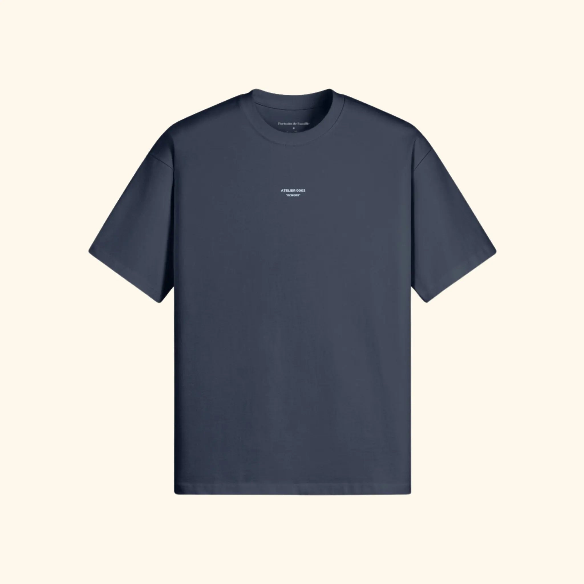 Portraits de Famille The Tee Lost Harbor Blue Heavy Cotton Front