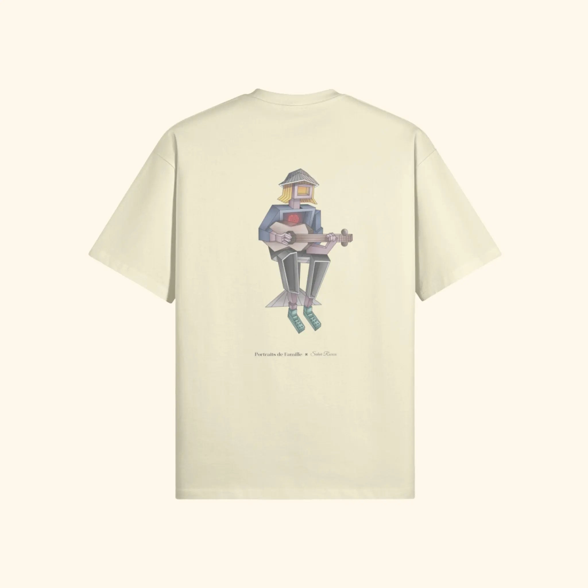 Portraits de Famille The Tee Lost Pastel Cream Heavy Cotton Back