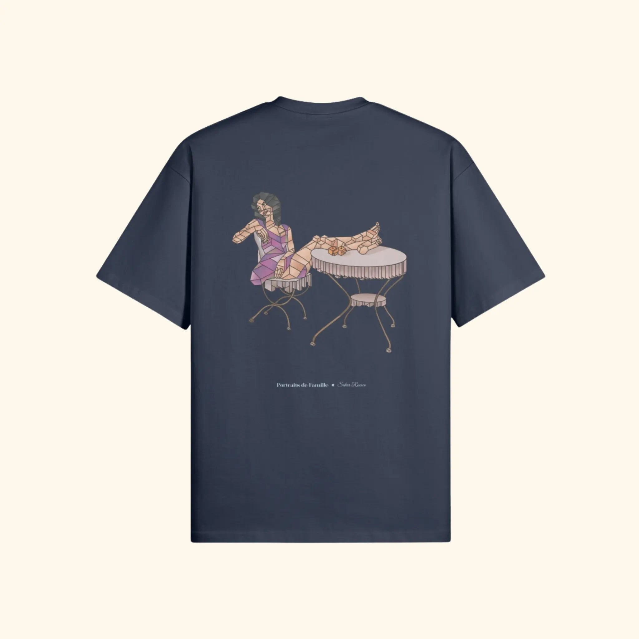 Portraits de Famille The Tee Orchard Harbor Blue Heavy Cotton Back