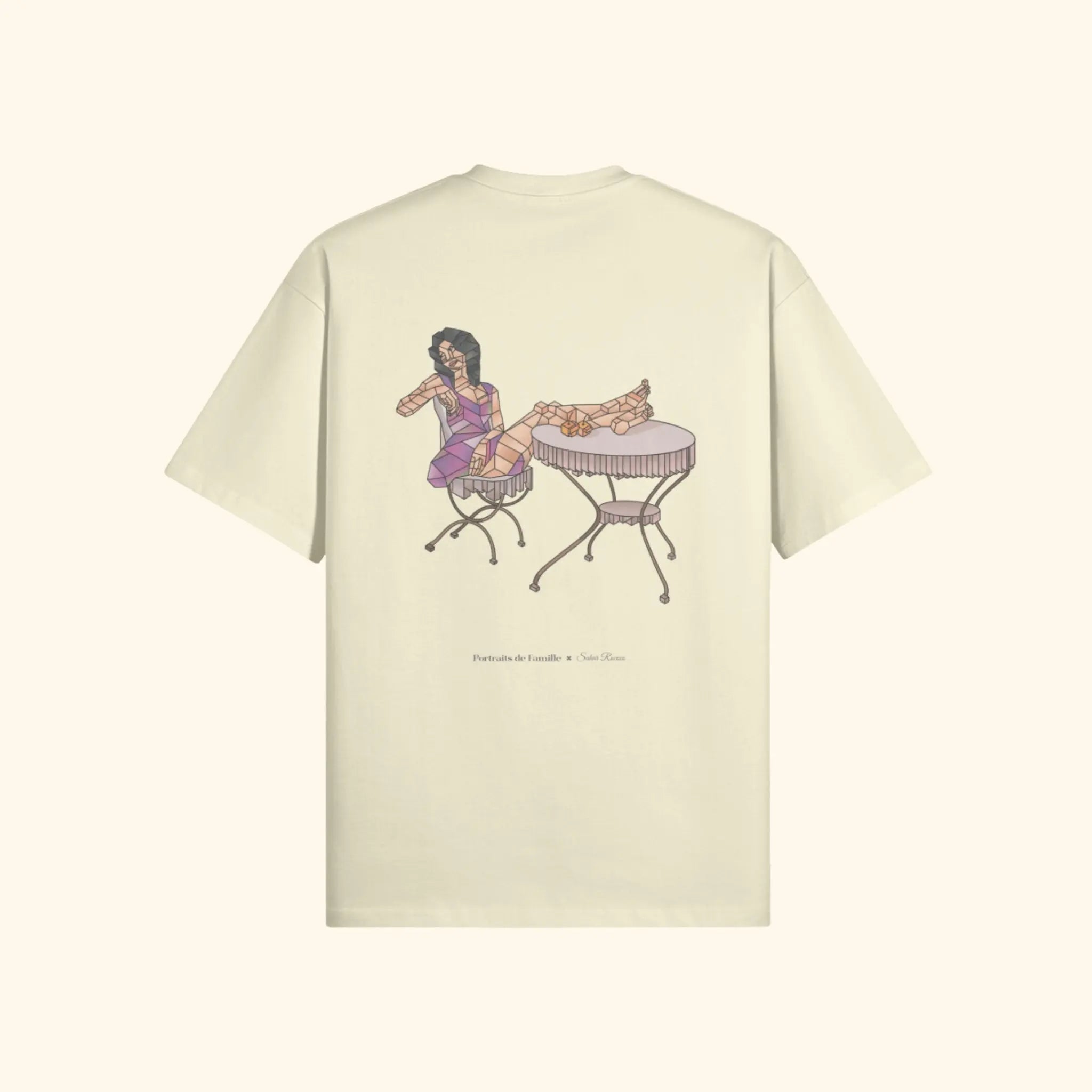 Portraits de Famille The Tee Orchard Pastel Cream Heavy Cotton Back