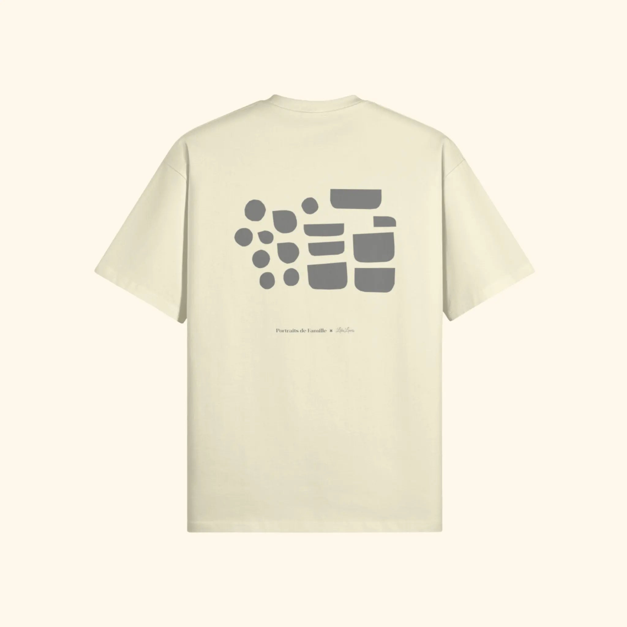 Portraits de Famille The Tee Pieces Pastel Cream Heavy Cotton Back