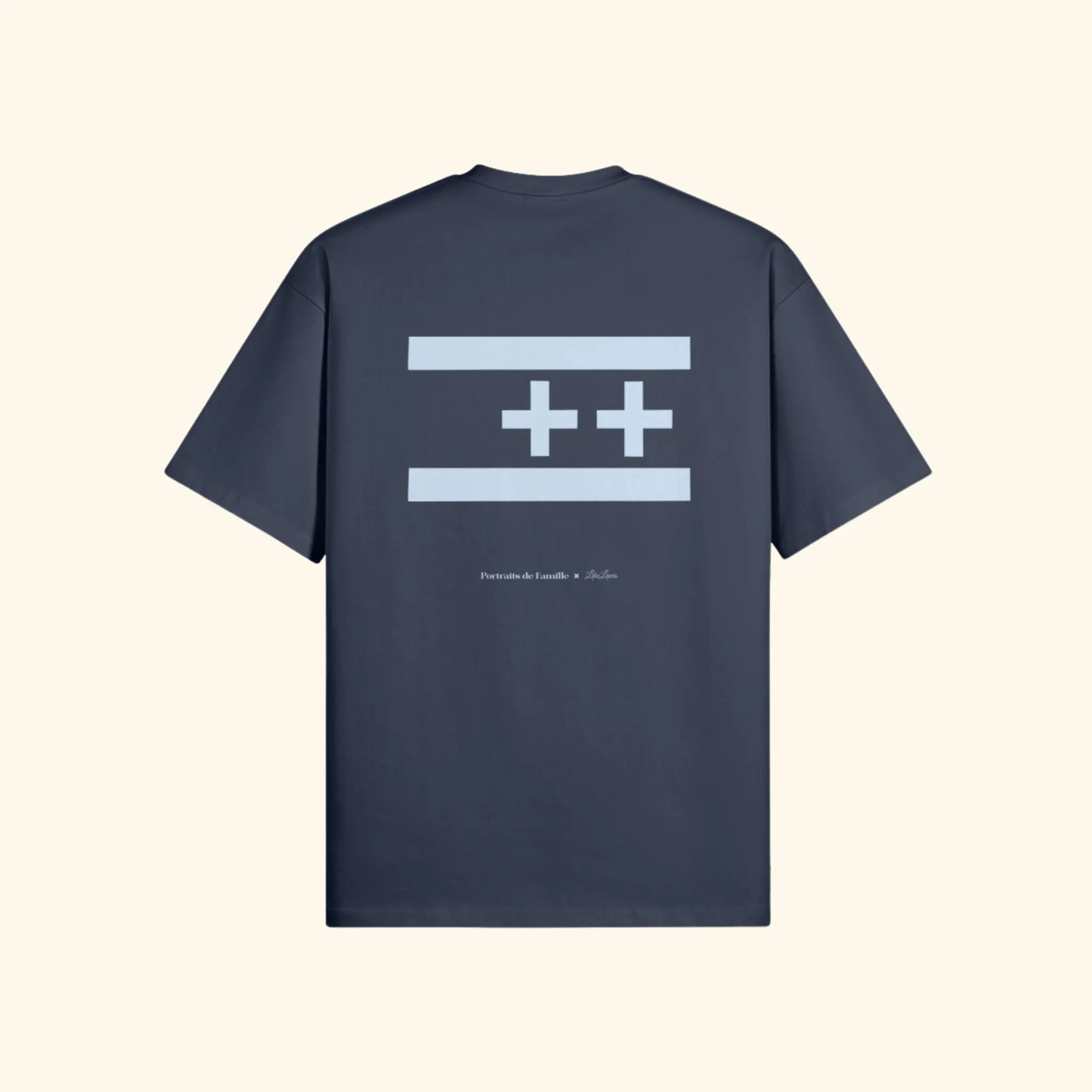Portraits de Famille The Tee Positive Harbor Blue Heavy Cotton Back