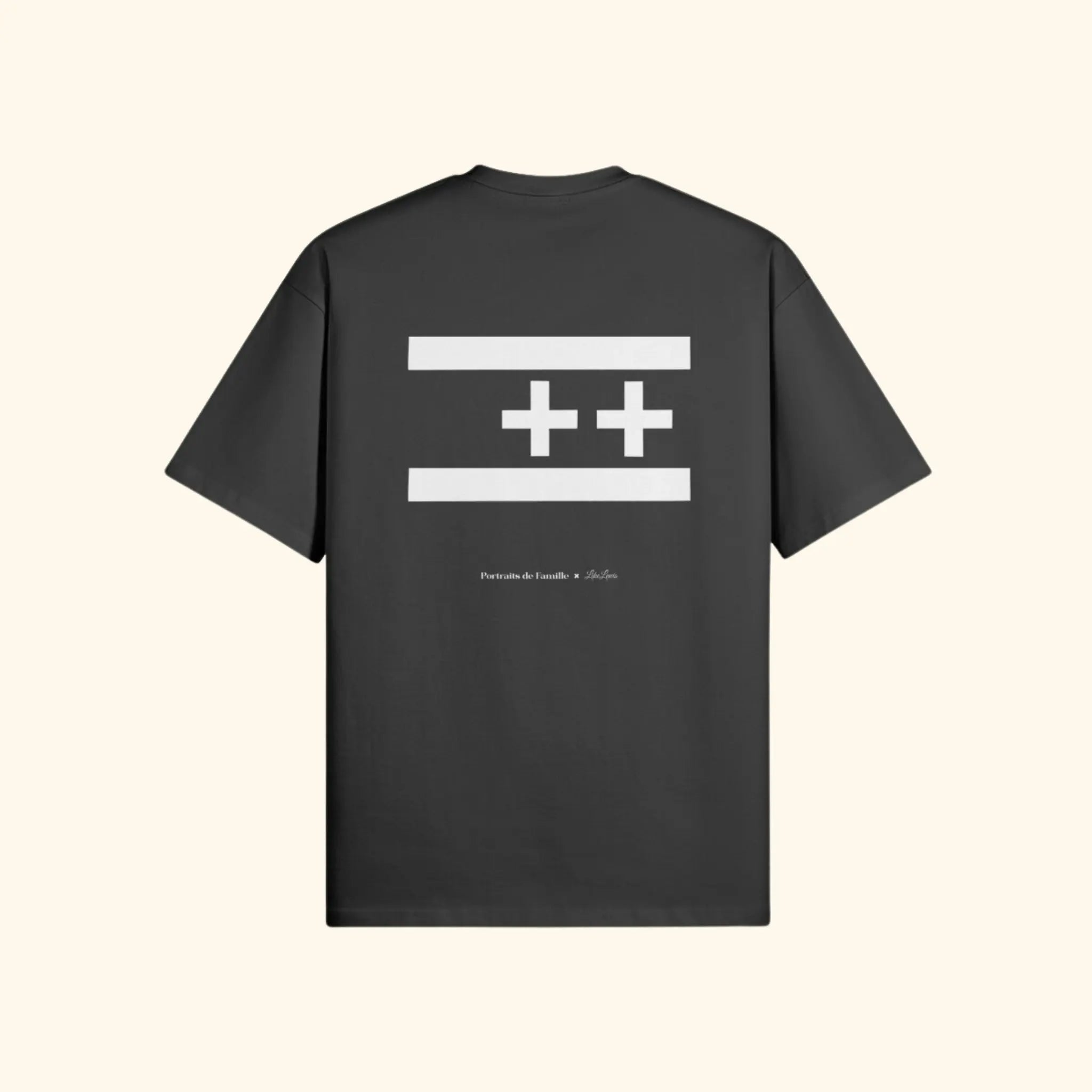 Portraits de Famille The Tee Positive Midnight Black Heavy Cotton Back