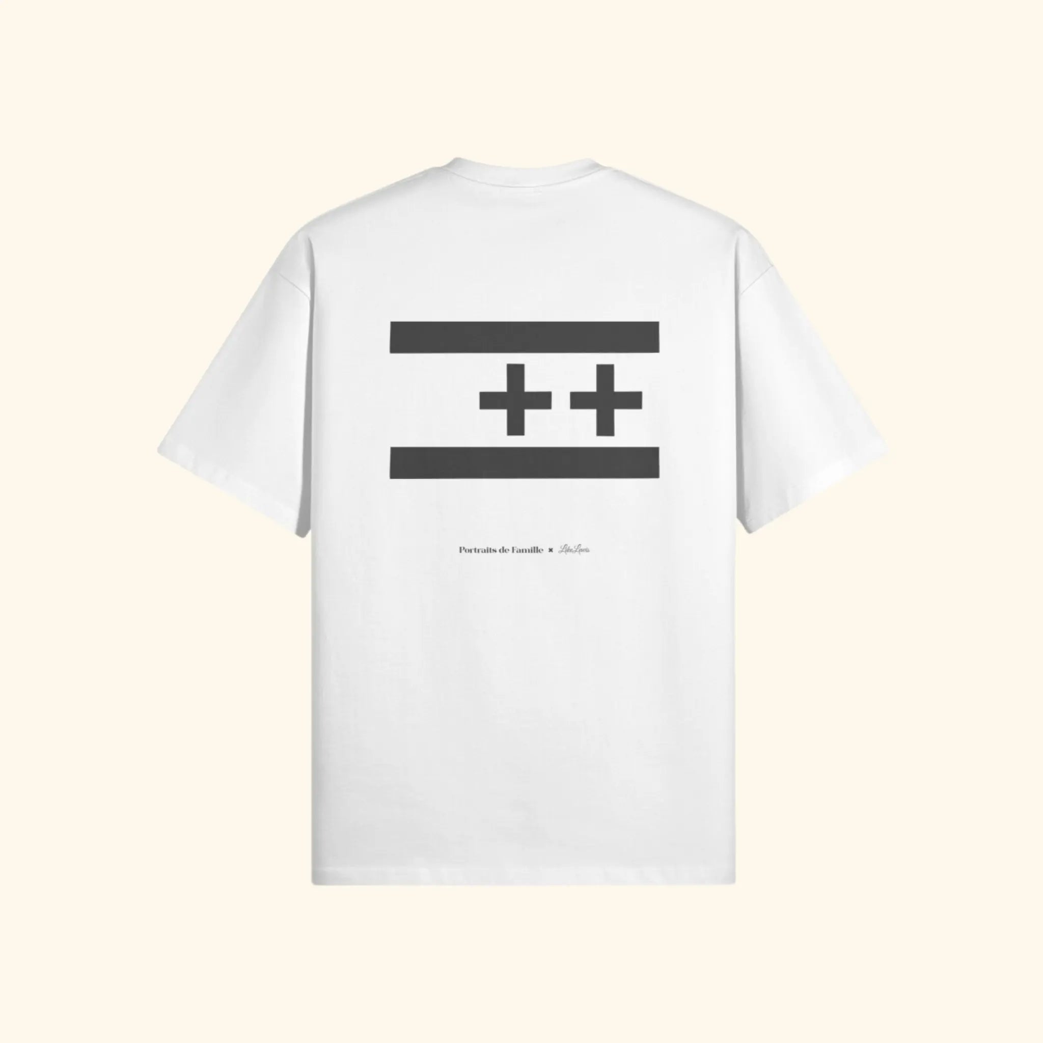 Portraits de Famille The Tee Positive Off White Heavy Cotton Back