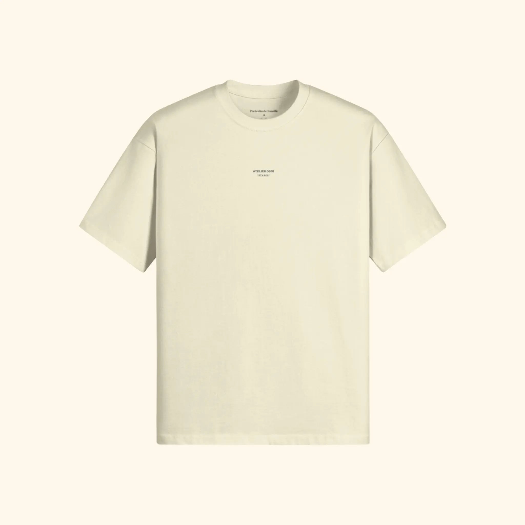 Portraits de Famille The Tee Positive Pastel Cream Heavy Cotton Front