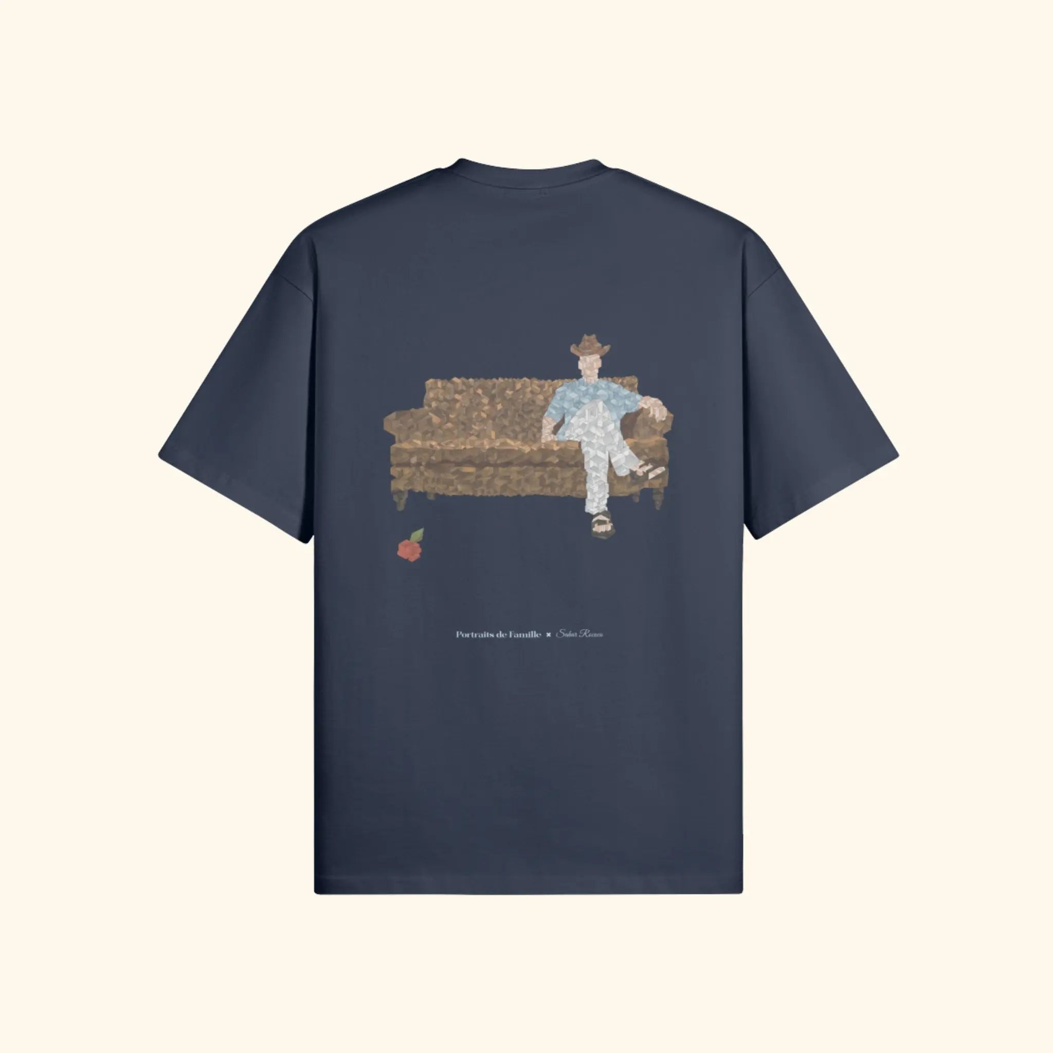 Portraits de Famille The Tee Waiting Room Harbor Blue Heavy Cotton Back